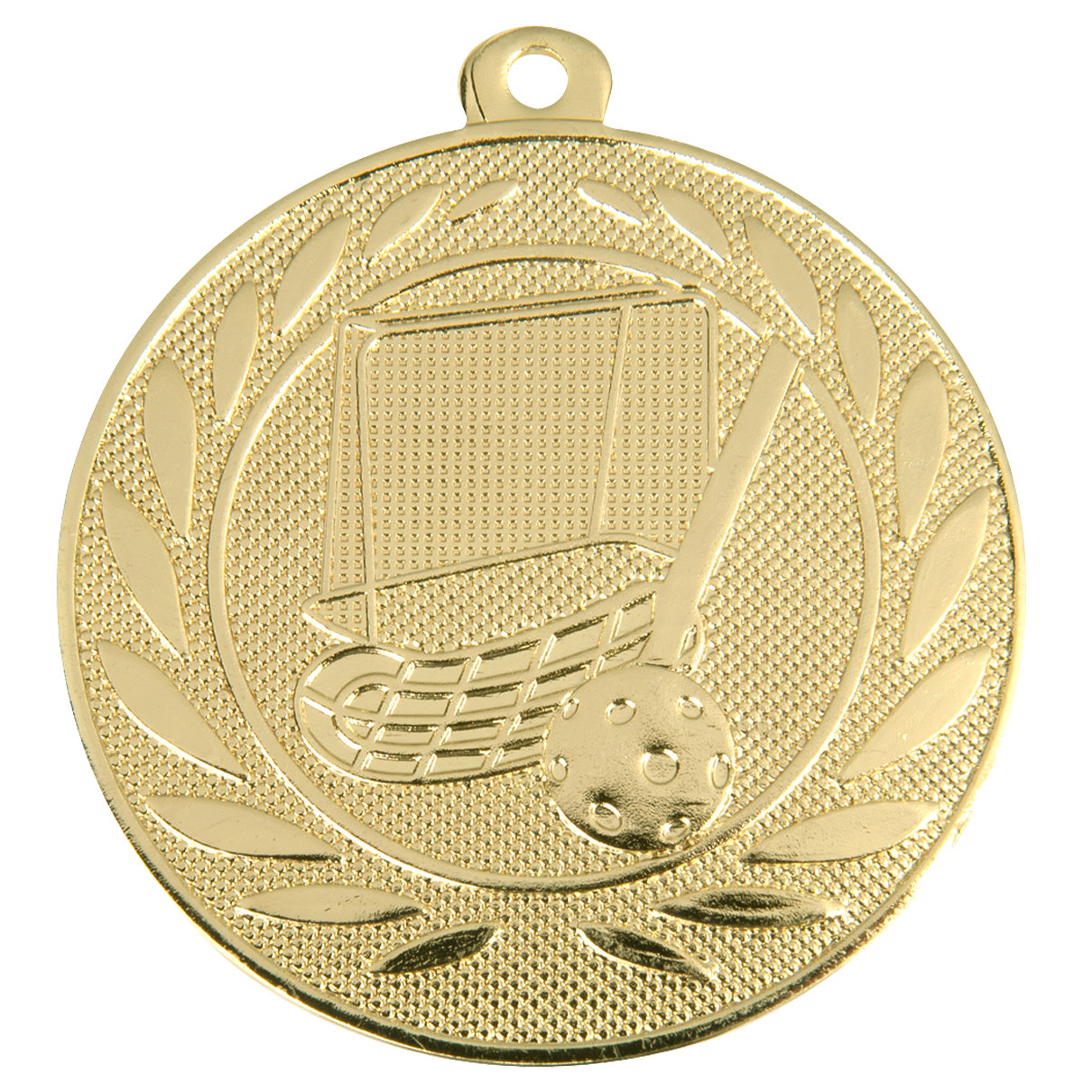 Unihockey-Medaille Schläger und Lochball, 50 mm