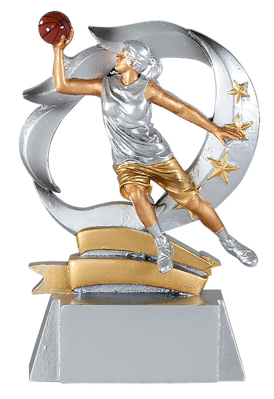 Trophäe Basketballspielerin im Sternschwung 15cm