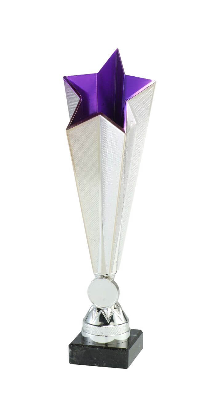 Pokal Stern in Lila & Silber- Höhe: 275mm
