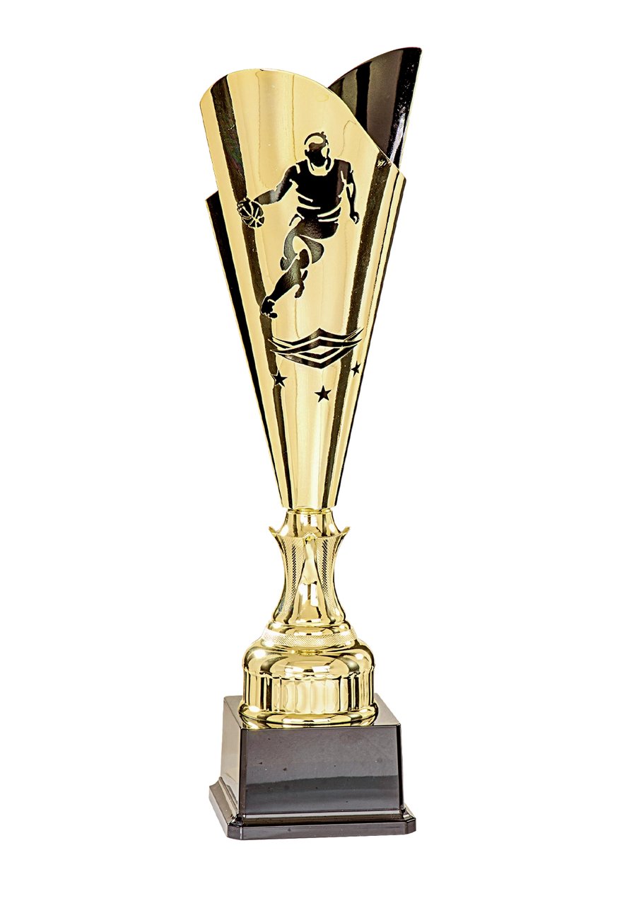 Kelchpokal in Gold mit Basketballmotiv - Höhe: 43cm