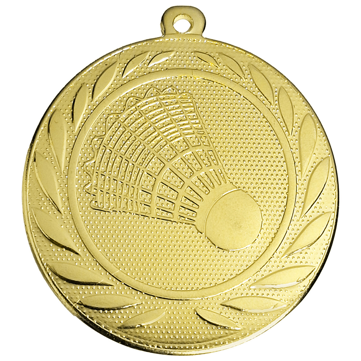 Badminton-Medaille Federball und Schläger, 50 mm - Farbe: Gold