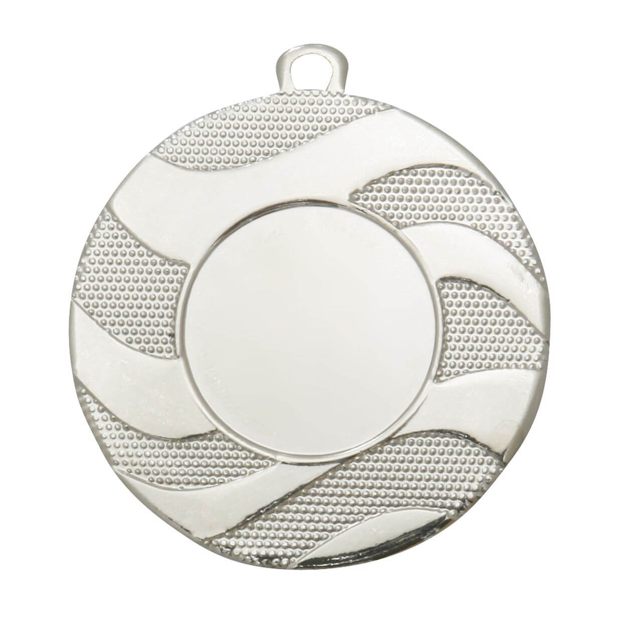 Medaille Wellenmuster mit Emblemaufnahme 25 mm, 50 mm - Farbe: Silber