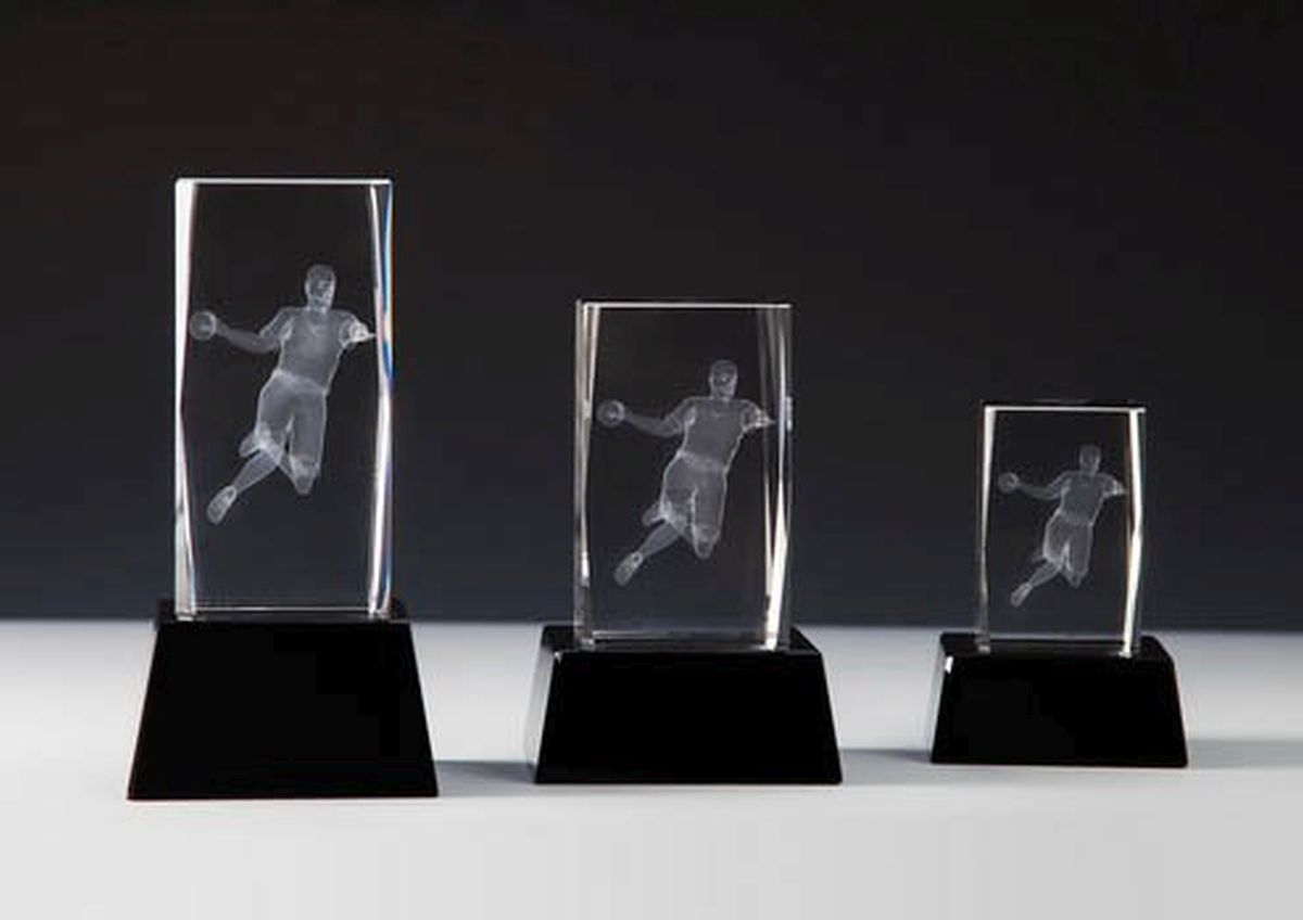 Kristallglas 3d-Handball - in 3 Größen