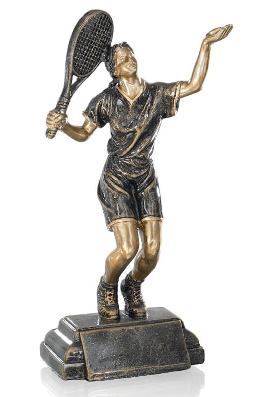 Trophäe Tennisspielerin beim Aufschlag 23cm