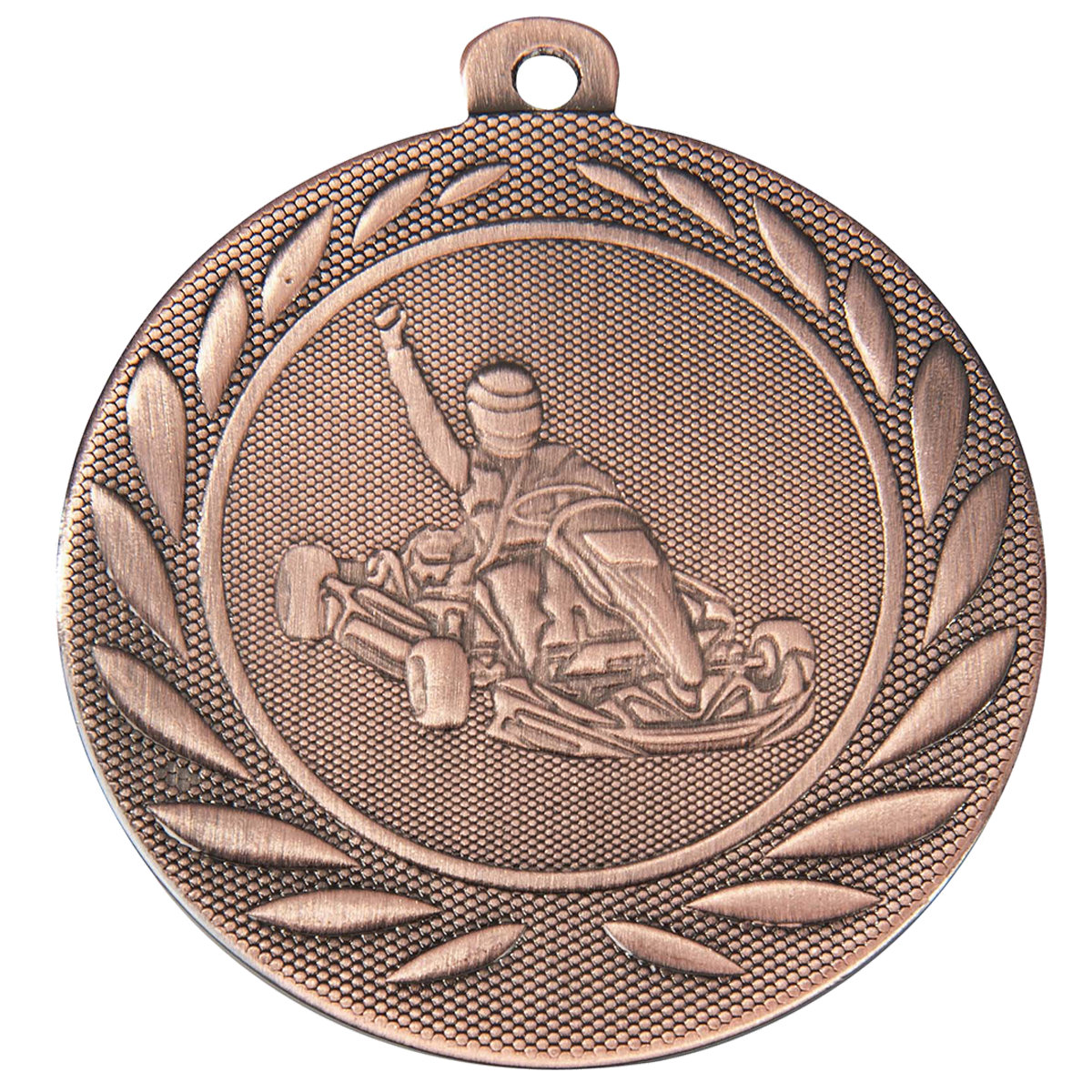 Medaille Go Kart 50mm  - Farbe: Antik Bronze