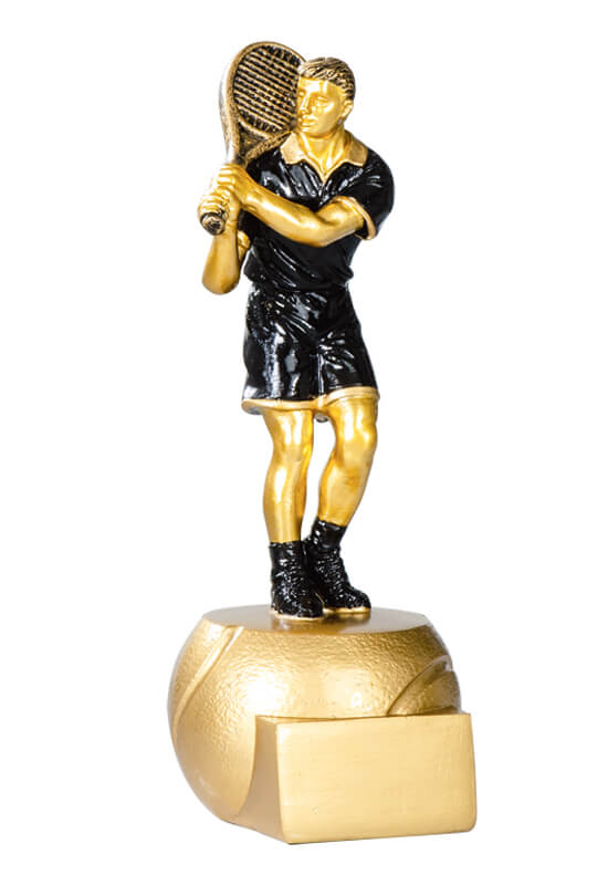 Trophäe Tennisspieler auf Kugelsockel 20cm