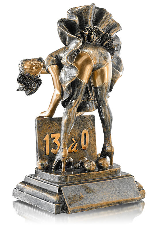 Trophäe Boule Spielstand 13 zu 0 26cm