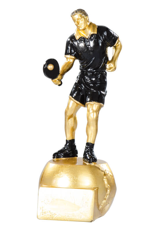 Trophäe Tischtennisspieler auf Kugelsockel 20cm