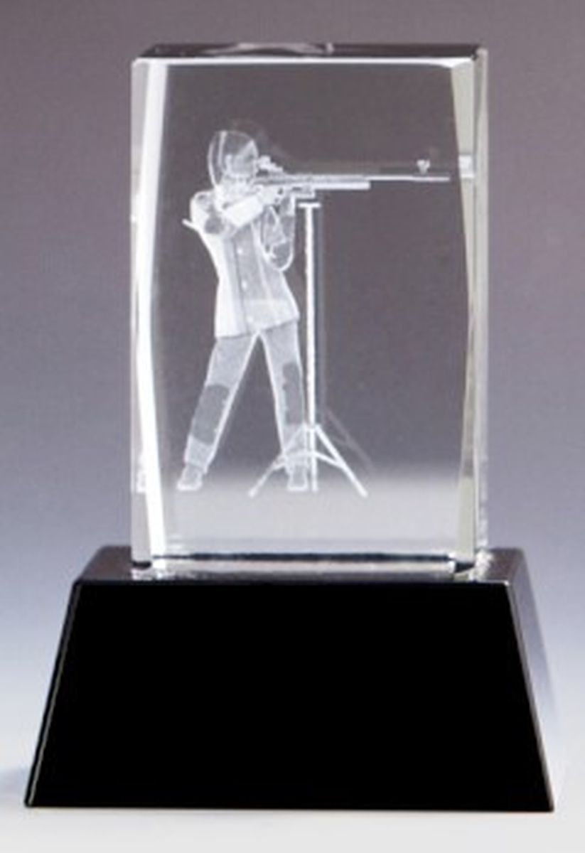 Kristallglas 3d-SchützeDa - Größe: 110mm