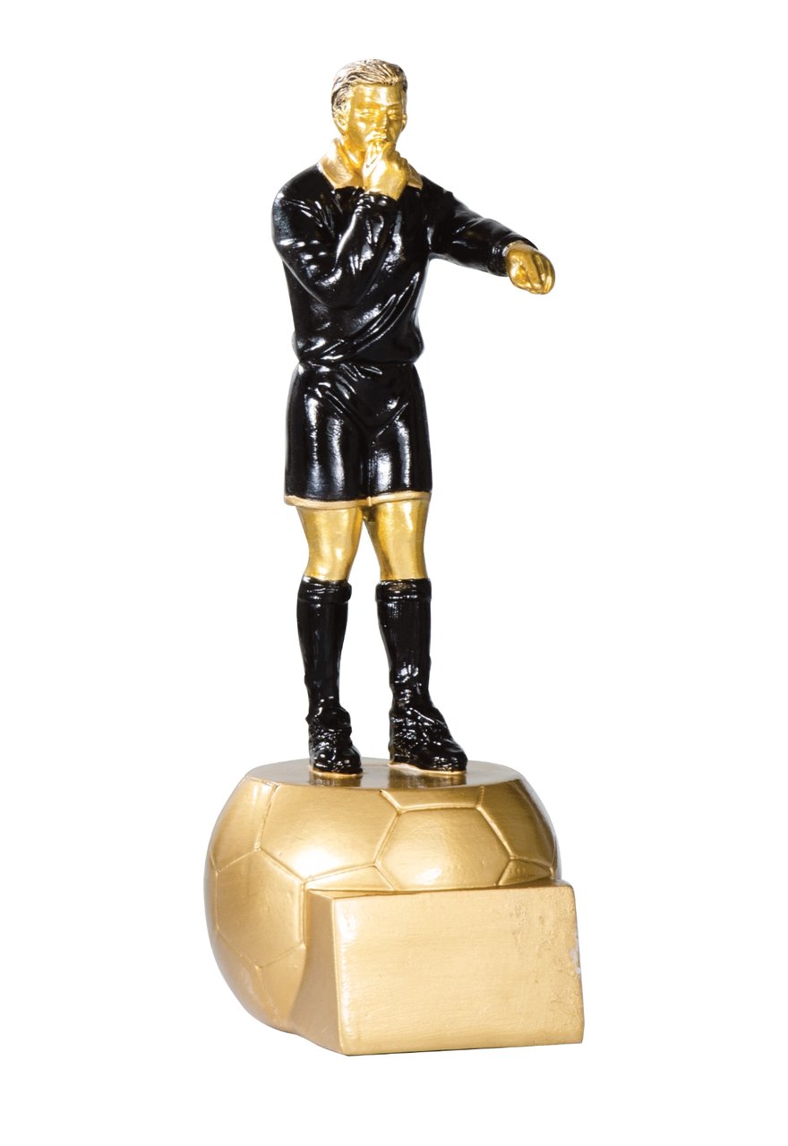 Trophäe Fußball-Schiedsrichter mit Pfeife 20cm