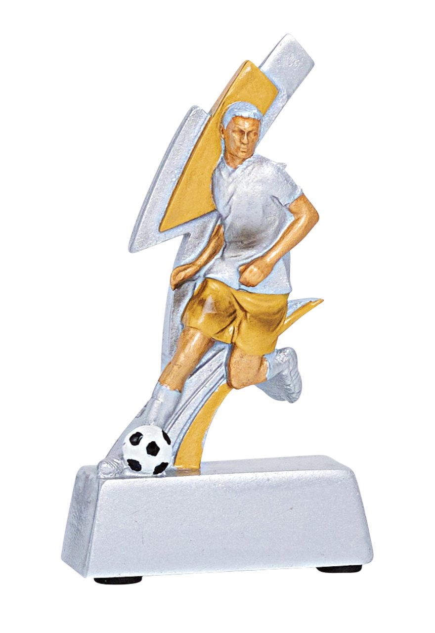 Trophäe Fußballspieler vor Fahne 11cm