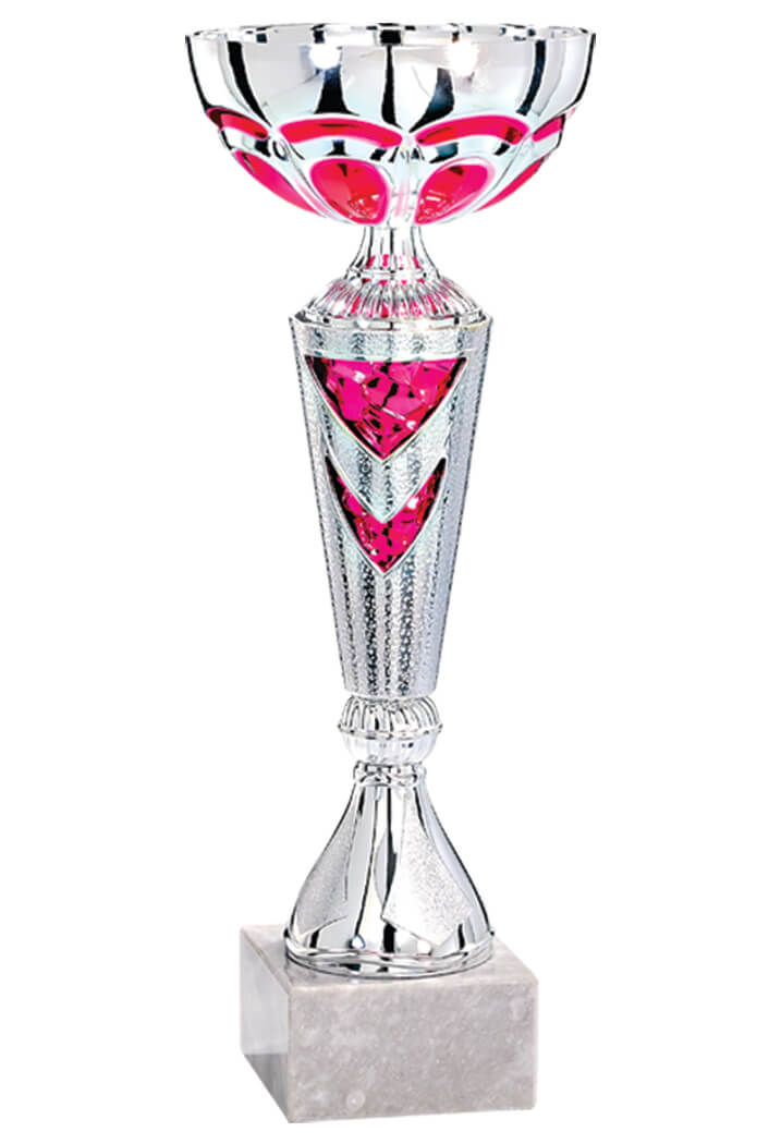 Pokal in Silber und Rosa/Pink  - Höhe: 30cm - Ø120