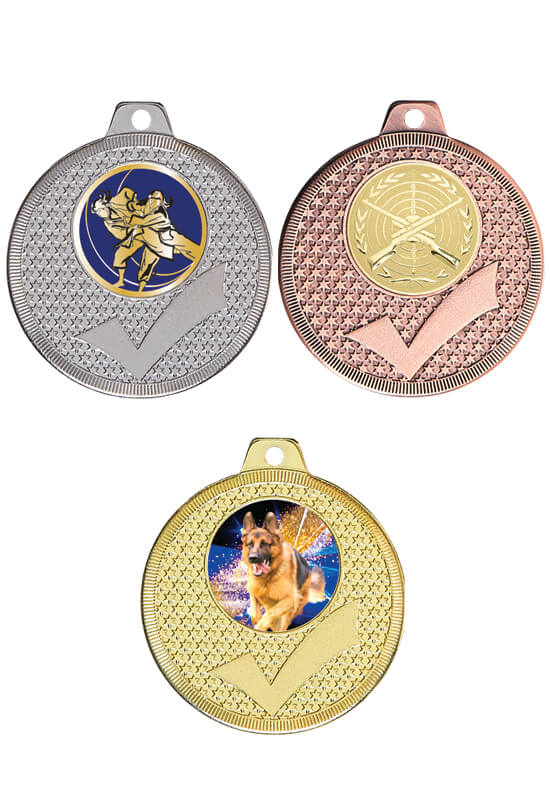 Medaille mit geprägtem Haken