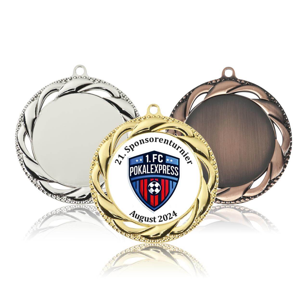 Logo-Medaille 70mm  - Farbe: Antik Bronze