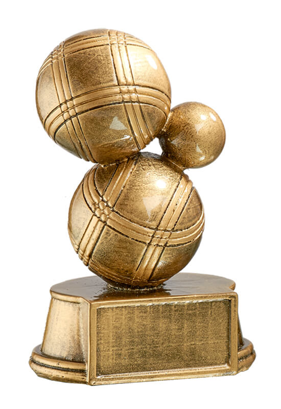 Trophäe drei Boulekugeln 15cm