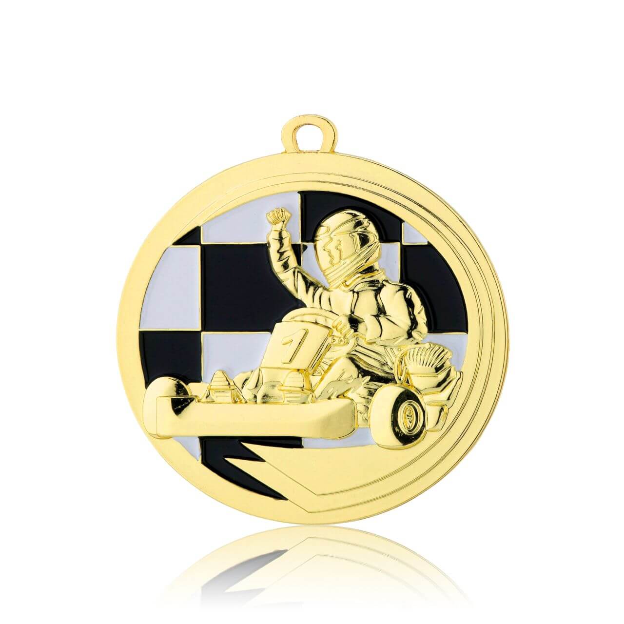 Medaille Go Kart 50mm  - Farbe: Gold