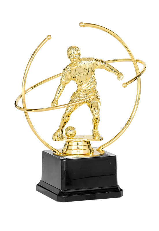 Trophäe Fußballspieler im Drahtring 24cm