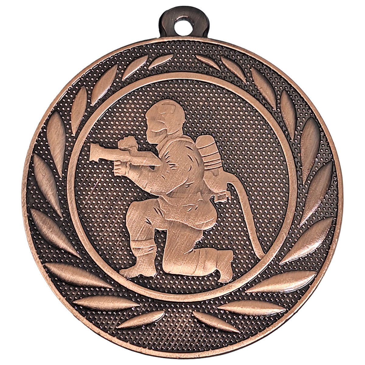 Schützen-Medaille Schütze im Anschlag, 50 mm - Farbe: Bronze