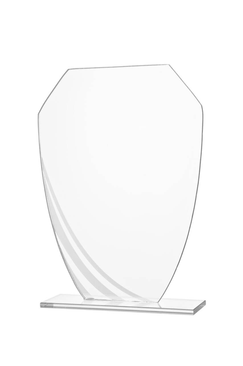 Glastrophäe in silber - Größe: 215x150mm