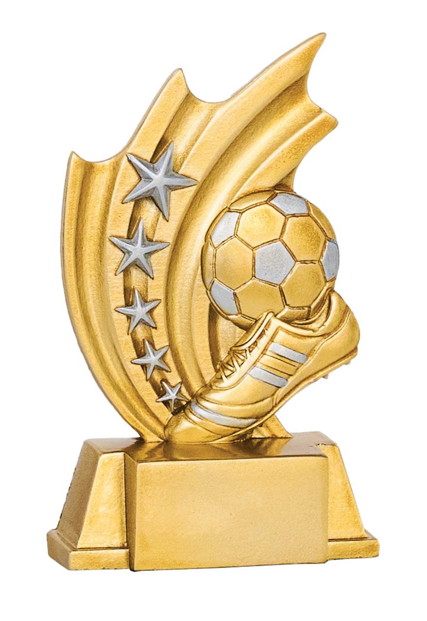 Trophäe Fußball mit Sternenschweif 11cm