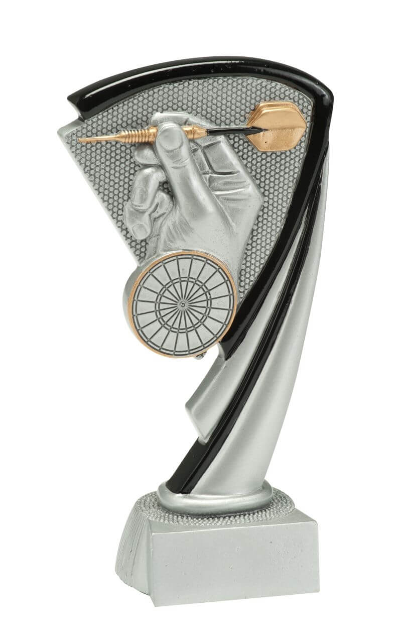 Darts-Trophäe Wurfhand und Scheibe - Höhe: 17 cm