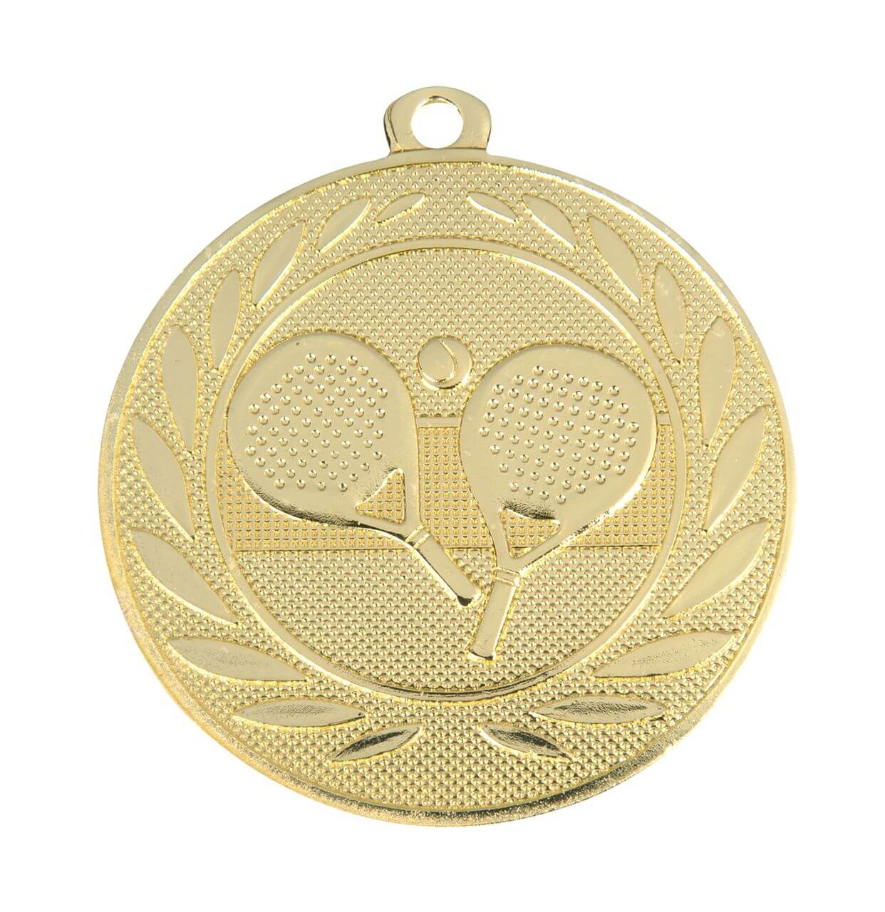 Padel-Medaille zwei Schläger und Ball, 50 mm - Farbe: Gold