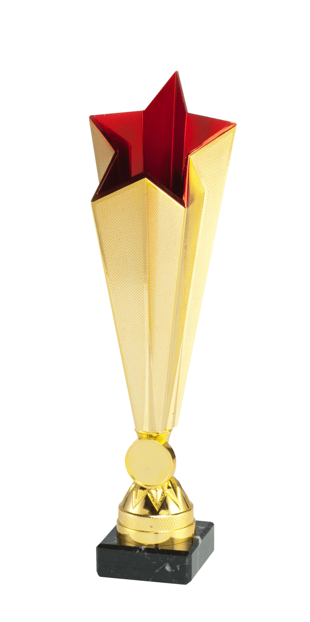 Pokal Stern in Gold & Rot