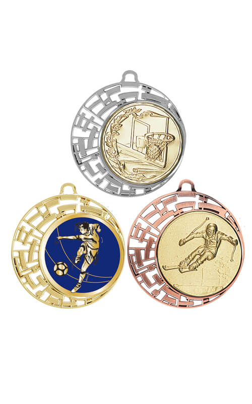 Moderne Medaille mit Gitter in 70mm  - Farbe: bronze