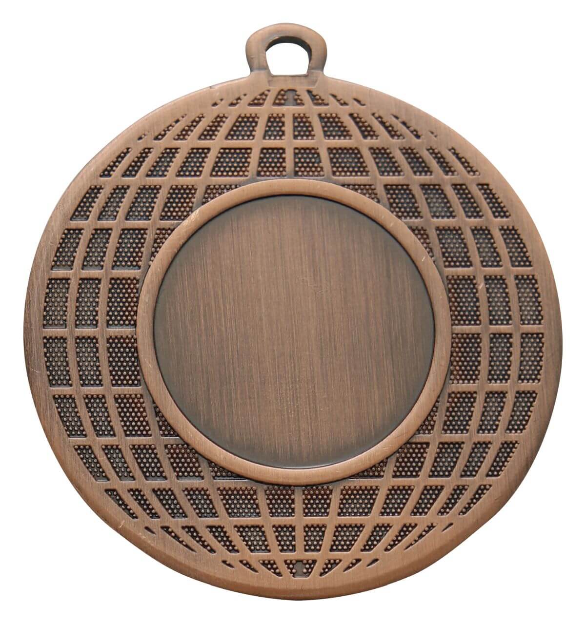 Medaille Gittermuster mit Emblemaufnahme, 50 mm - Farbe: Antik Bronze