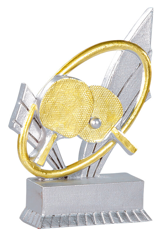 Trophäe Tischtennisschläger im Ring 12cm