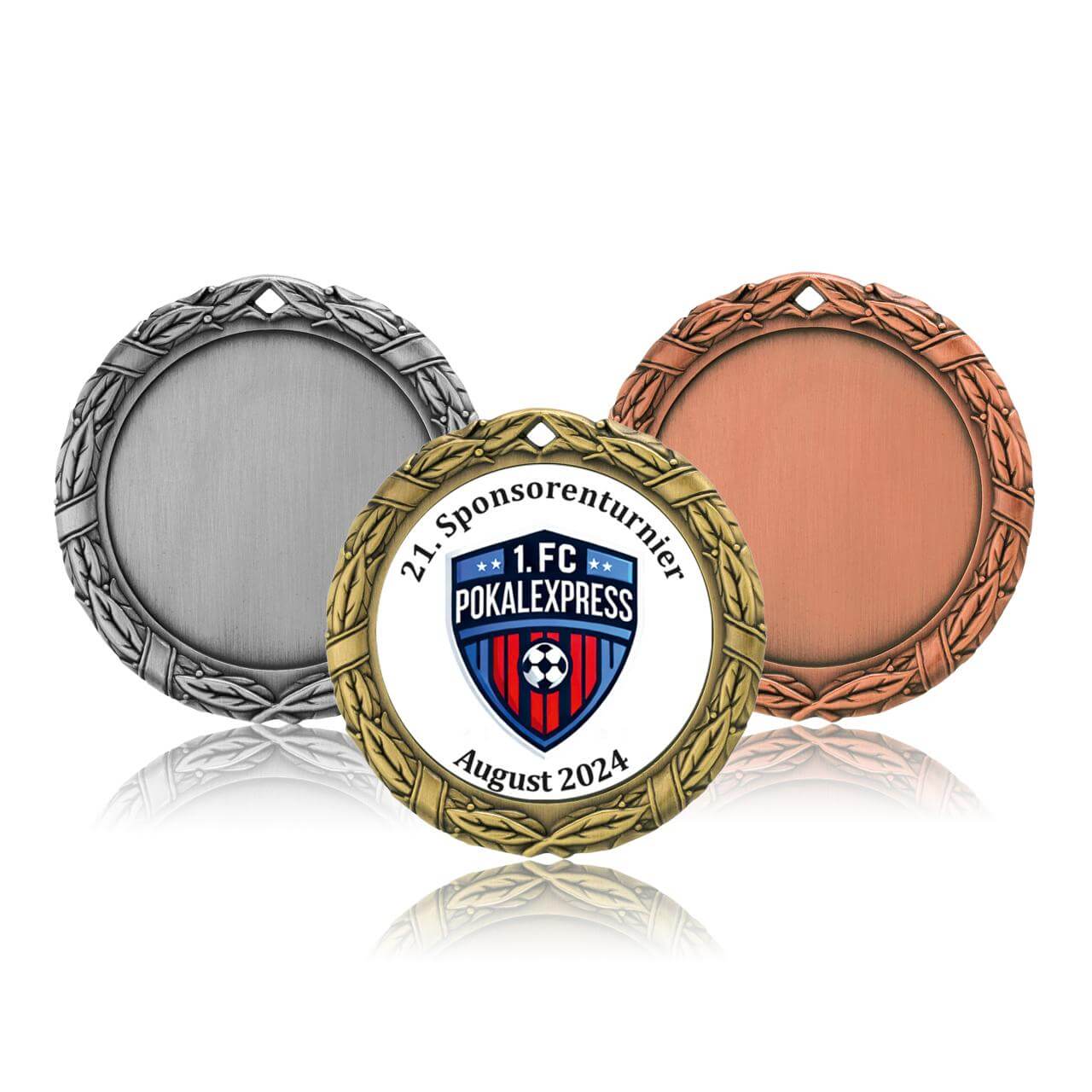 Logo-Medaille 70mm  - Farbe: Antik Bronze