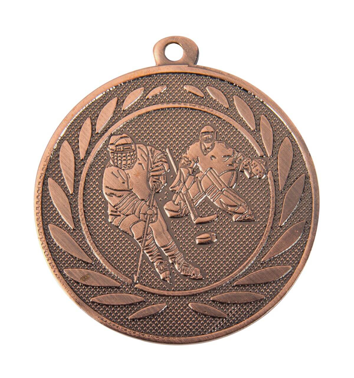 Eishockey-Medaille Zweikampf an der Bande, 50 mm - Farbe: Antik Bronze