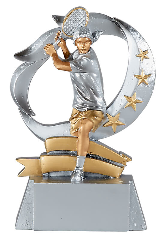 Trophäe Tennisspielerin im Sternschwung 15cm