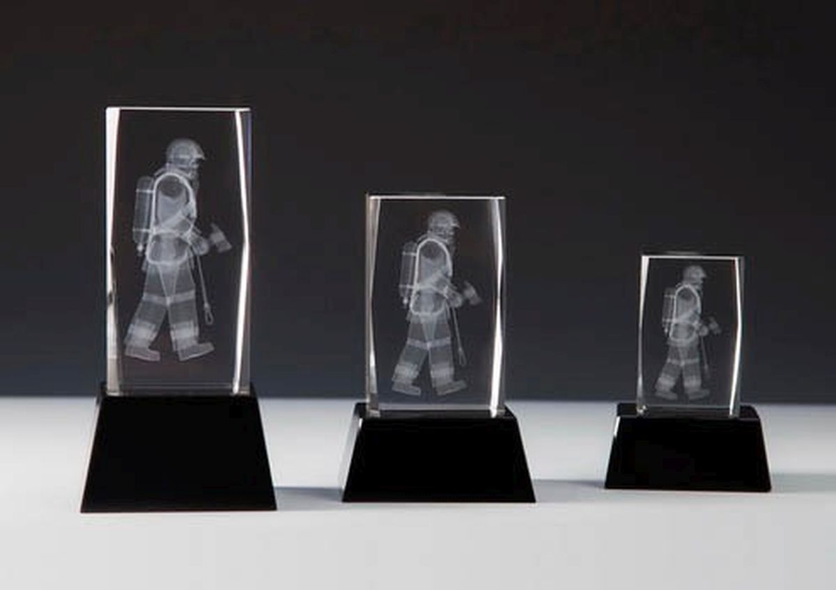 Kristallglas 3d-Feuerwehr 85m - in 3 Größen
