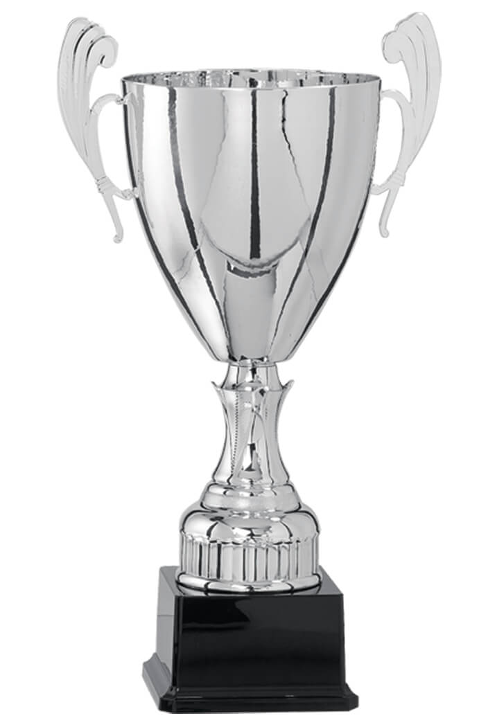 Pokal in Silber mit 200mm weiter Schale und Flügelhenkeln