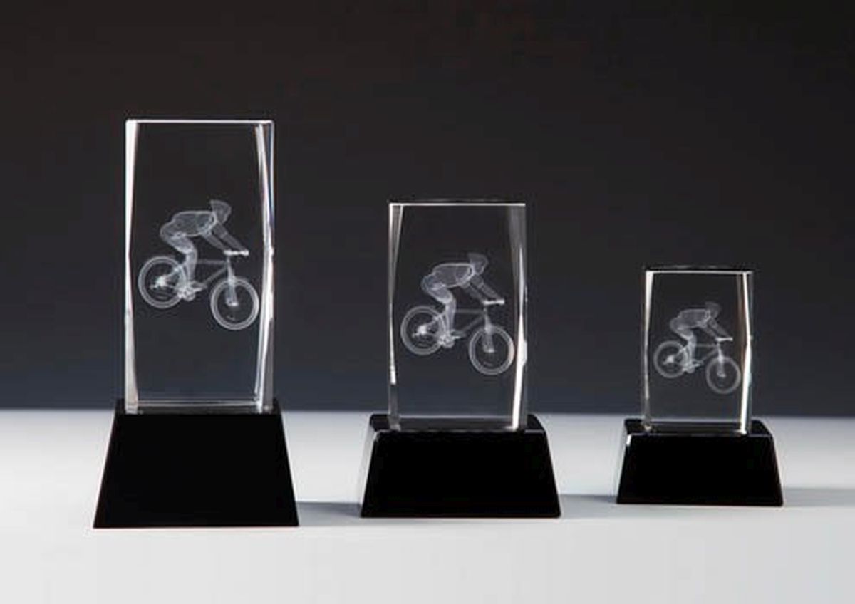 Kristallglas 3d-Radsport - in 3 Größen