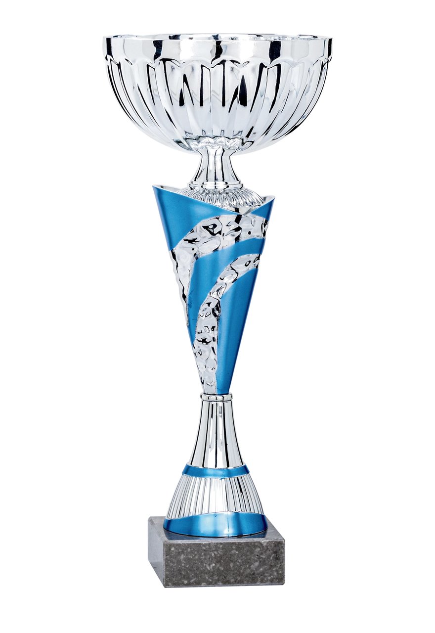 Pokal in Hellblau mit durchbrochenem Trichter - Höhe: 26cm