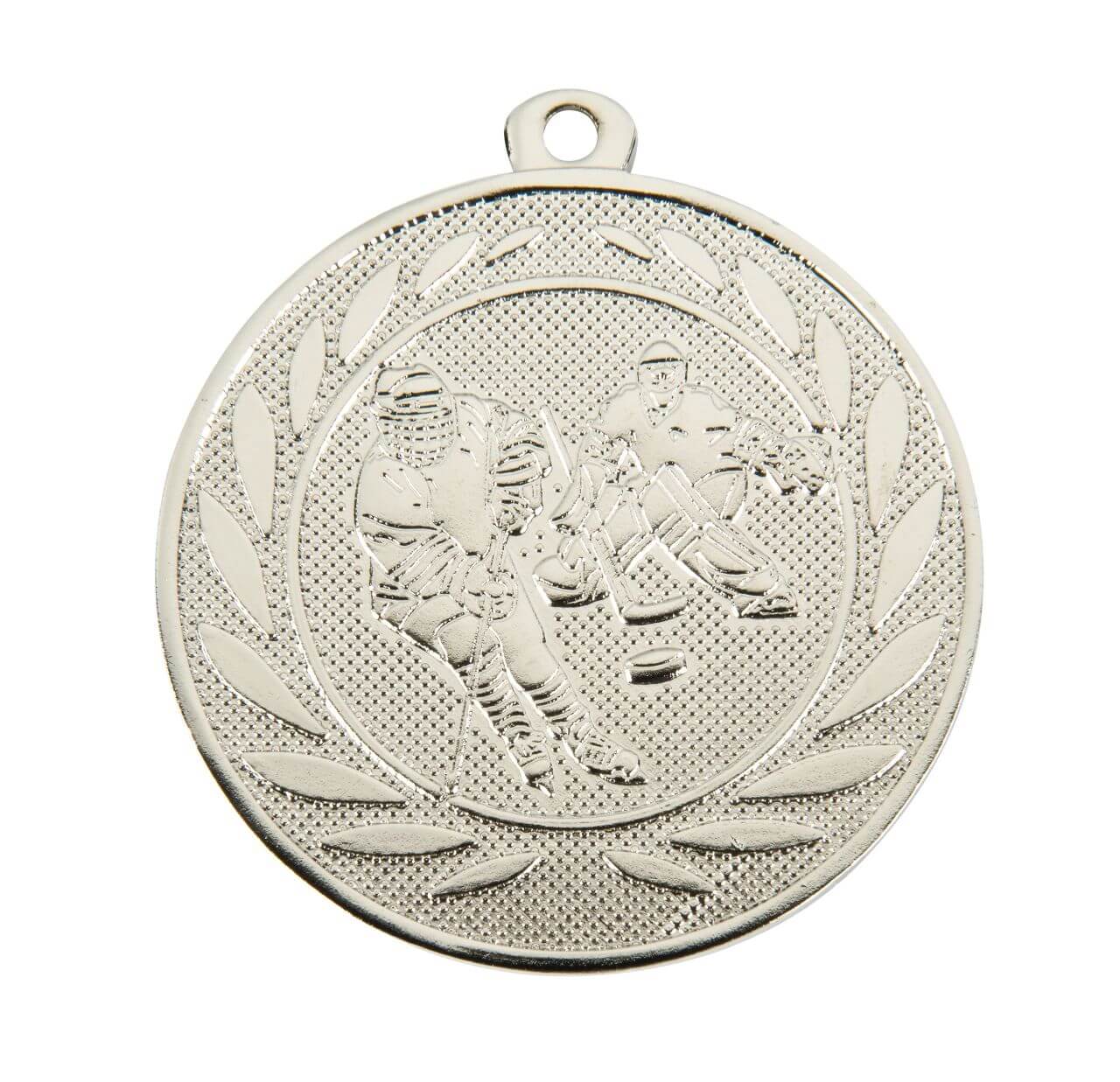 Eishockey-Medaille Zweikampf an der Bande, 50 mm - Farbe: Silber