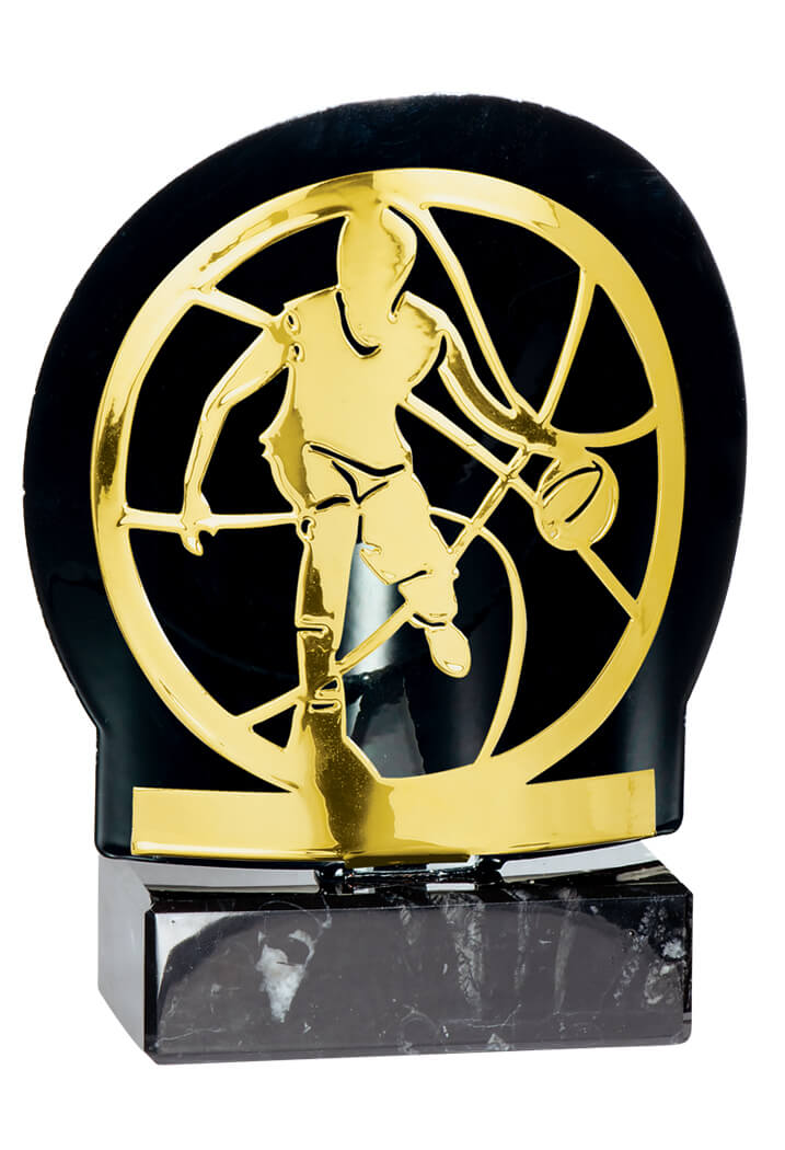 Trophäe Basketballrelief in Gold 18cm