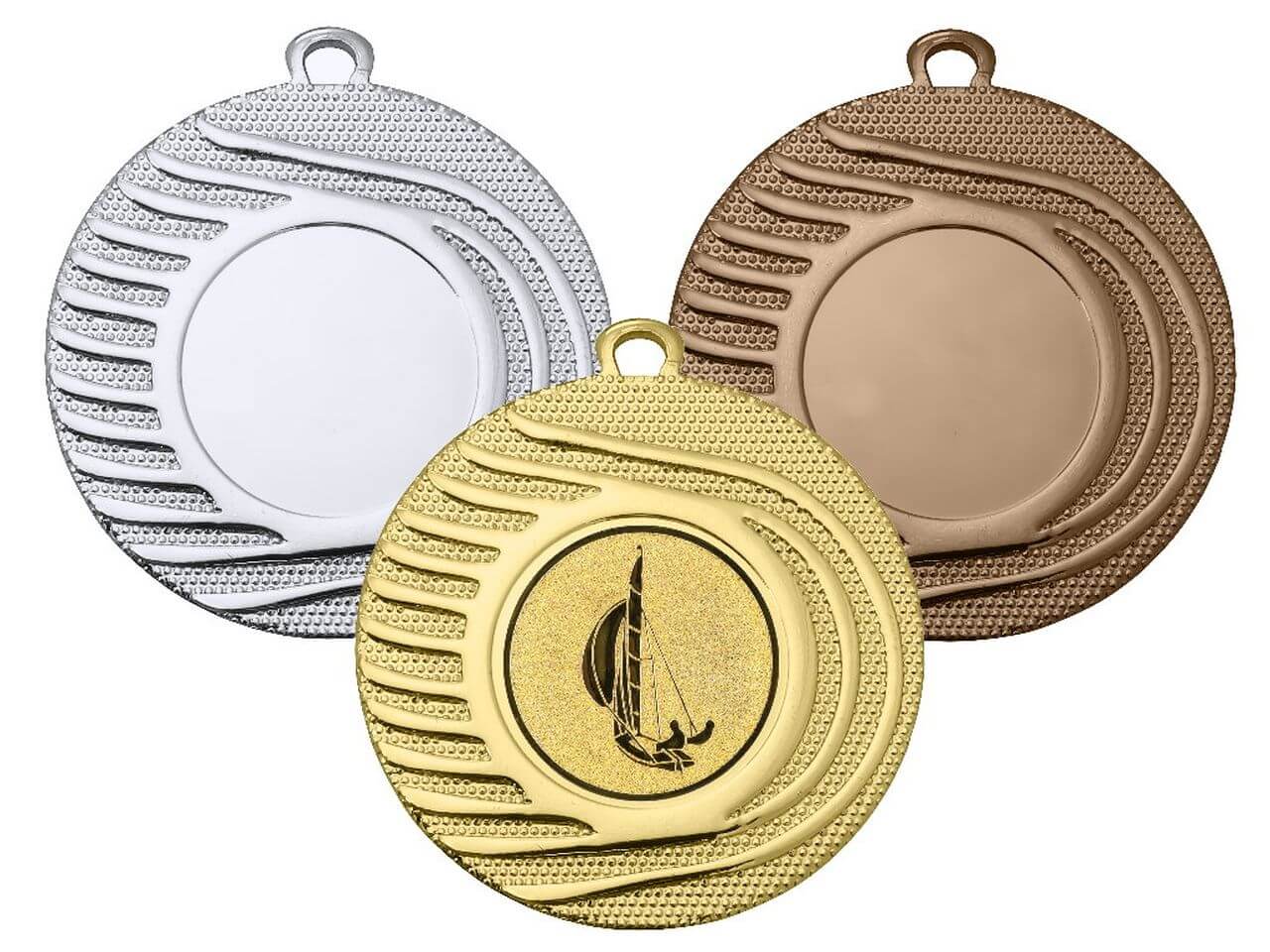 Medaille Strahlenmuster mit Emblemaufnahme 25 mm, 50 mm
