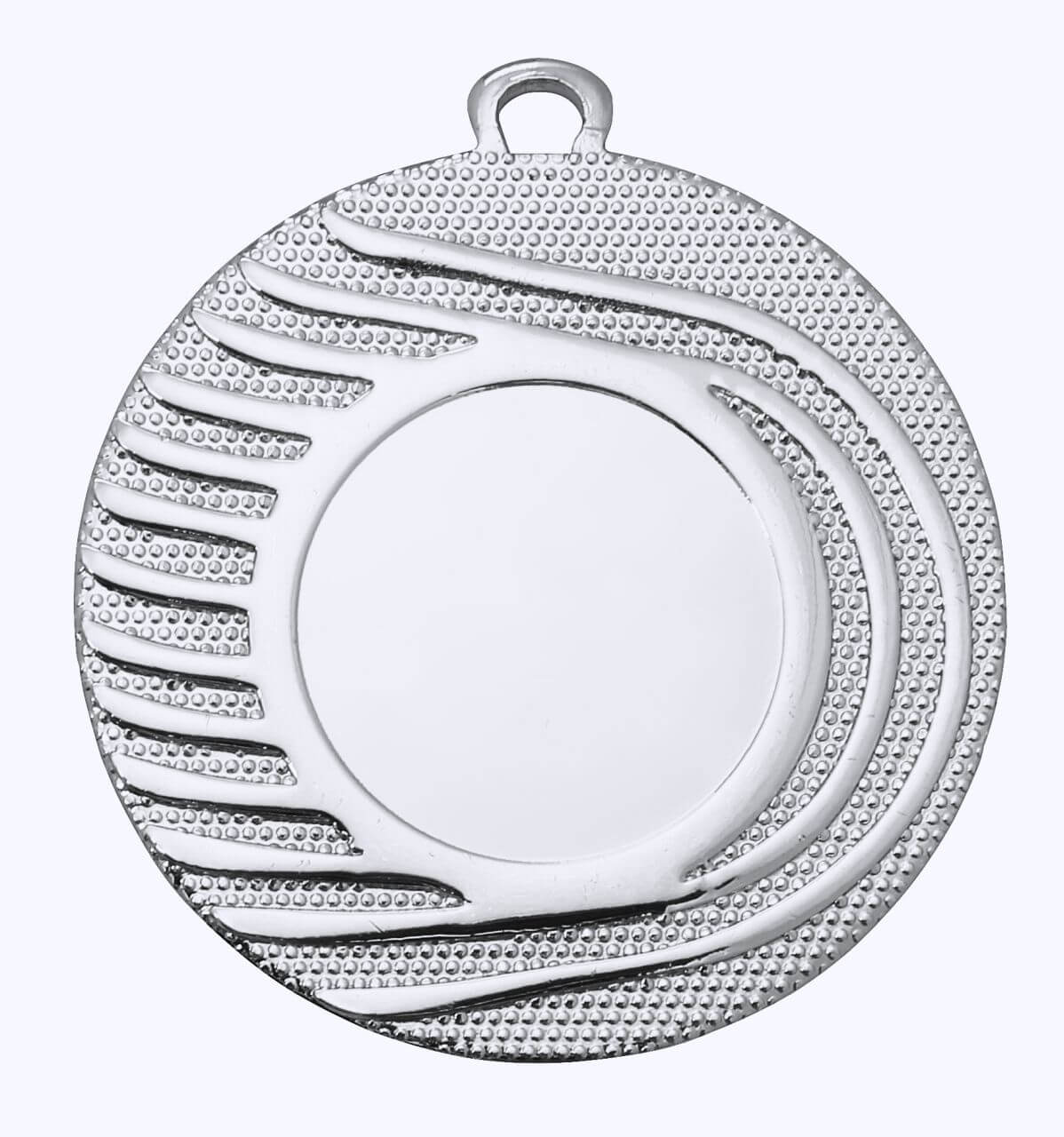 Medaille Strahlenmuster mit Emblemaufnahme 25 mm, 50 mm - Farbe: Silber