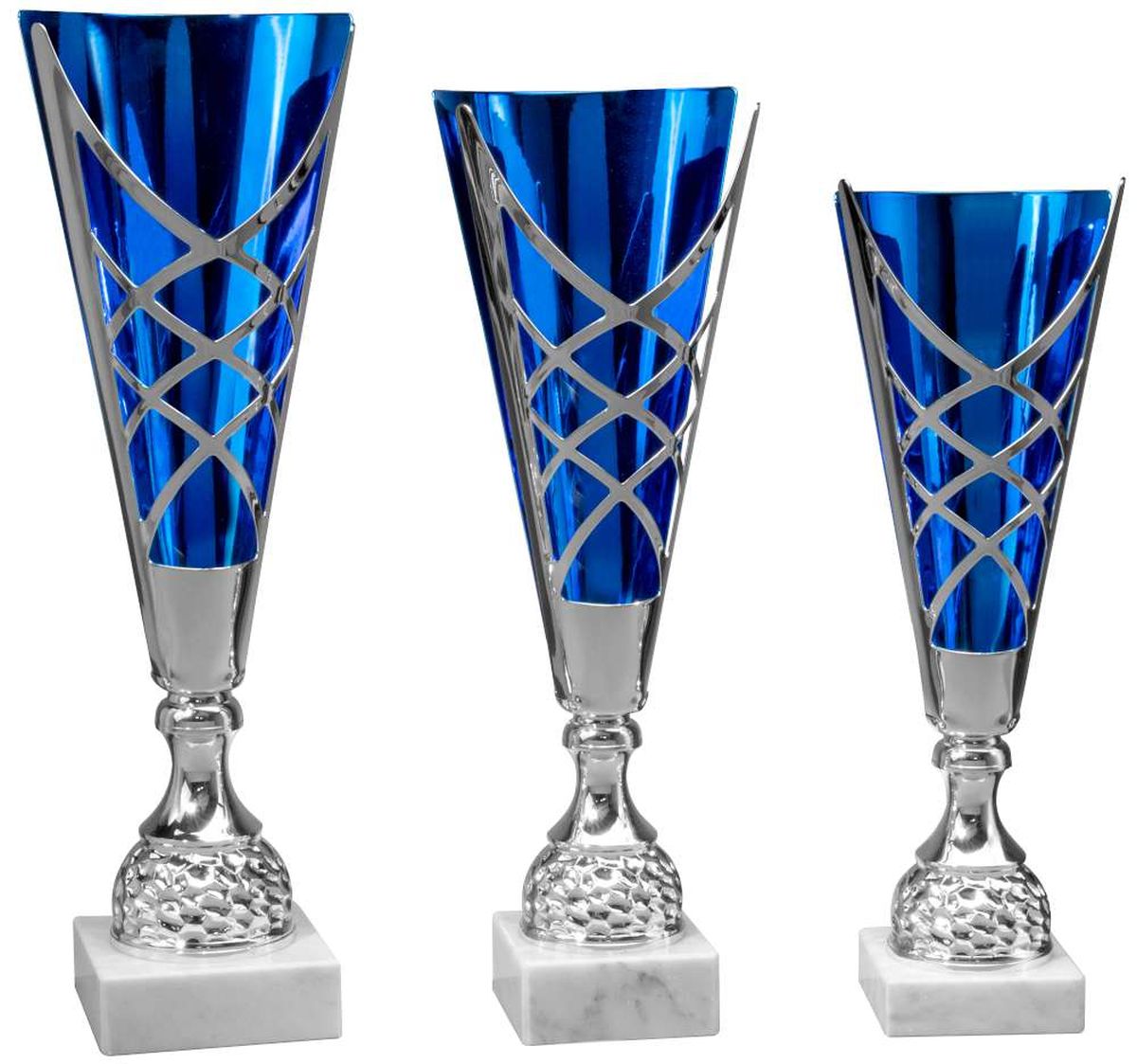 Pokal Finn Silber/Blau - Größe: 420mm