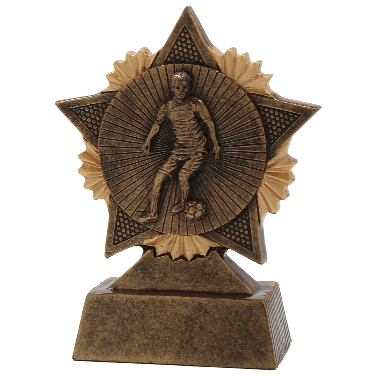 Fußball-Trophäe Stern mit Spielerfigur, 11 cm