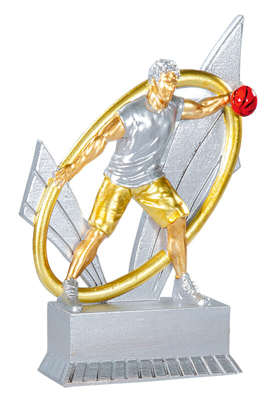 Trophäe Basketballspieler im Ring 12cm