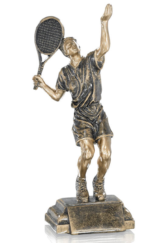 Trophäe Tennisspieler beim Aufschlag 25cm