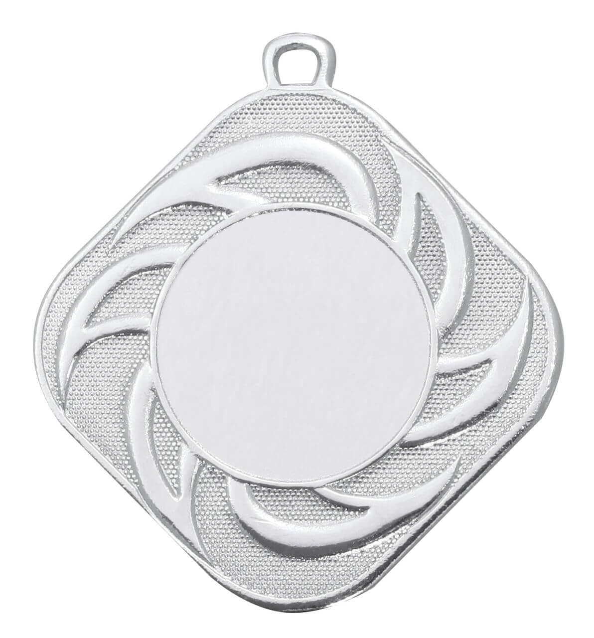 Medaille Rautenform mit Emblemaufnahme, 50 mm - Farbe: Silber