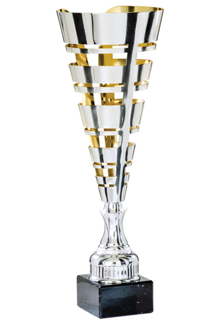 Hochwertiger Pokal in Silber / Gold - Höhe: 43cm