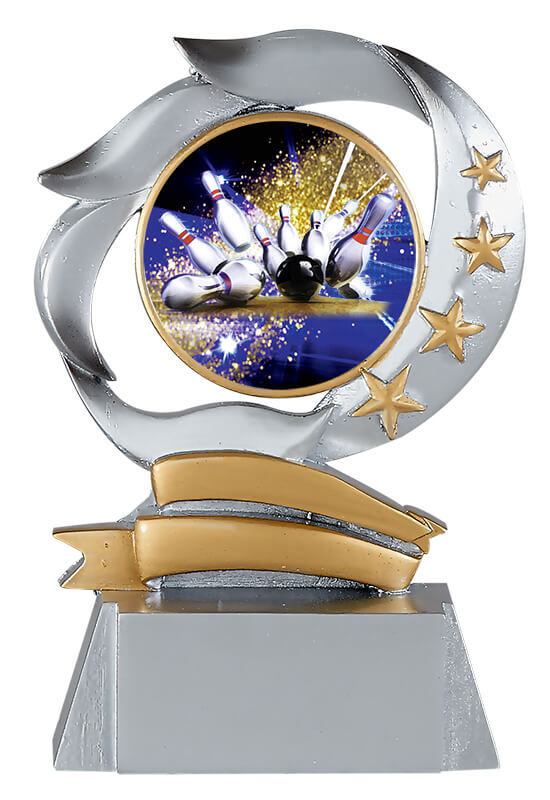 Trophäe mit Emblemaufnahme im Sternschwung 15cm