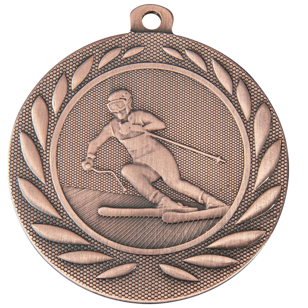 Medaille Skifahren 50mm  - Farbe: Antik Bronze