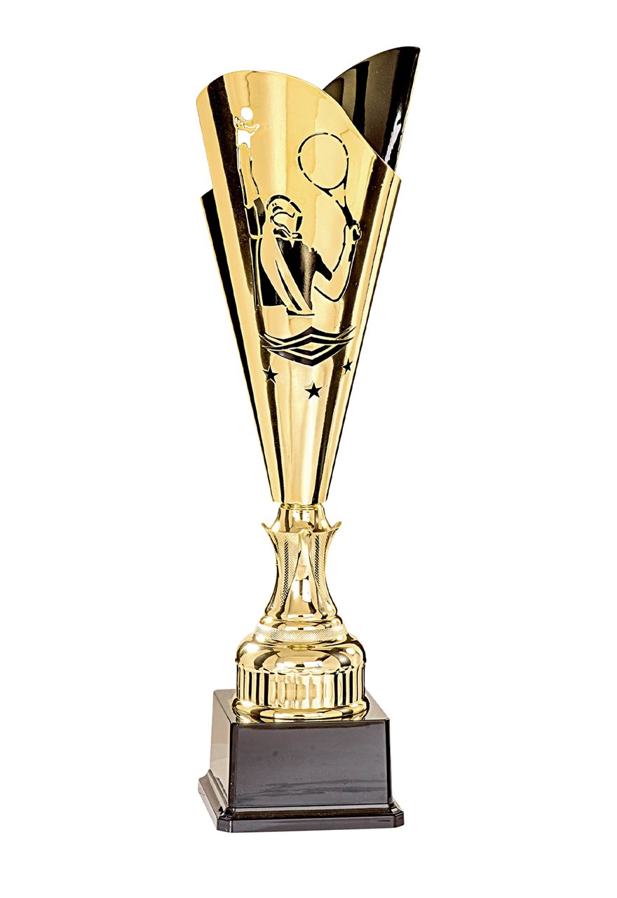 Kelchpokal in Gold mit Tennismotiv 43cm